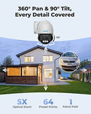 REOLINK 4K PTZ Outdoor Camera, PoE IP Home Security Surveillance, 5X Optical Zoom Auto Tracking, 3pcs Spotlights 190 Ft Color Night Vision, Two Way Talk, Up to 256GB SD Card(Not Included), RLC-823A