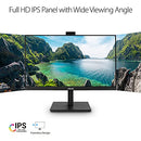 ASUS 27” 1080P Video Conference Monitor (BE279QSK) - Full HD, IPS, Built-in Adjustable 2MP Webcam, Mic Array, Speakers, Eye Care, Wall Mountable, Frameless, HDMI, DisplayPort, VGA, Height Adjustable