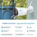 Reolink 1080P HD Wireless Security Camera Outdoor, Rechargeable Battery-Powered Smart WiFi Camera, Night Vision, 2-Way Talk, Works with Alexa, Cloud/Local SD Storage, Argus Eco