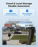 Outdoor Security Camera 4MP 2.4/5GHz Dual Band WiFi, Person/Vehicle Detection, Solar/Battery Powered, Spotlight Activated by Motion, Local SD Card/Cloud Storage, Reolink Argus 3 Pro
