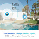 Reolink 5MP HD Semi-Wireless PTZ Security Camera System Outdoor, Auto Tracking, 5X Optical Zoom, Pan & Tilt, AI Motion Detection, 2.4/5Ghz Dual Band WiFi, Color Night Vision with Spotlights, RLC-523WA