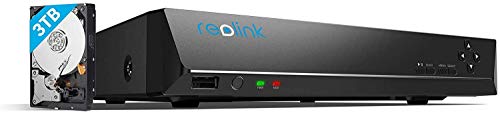 Reolink 4K PoE NVR 16 Channel Pre-Installed 3TB Hard Drive 4K/5MP/4MP/1080P HD 24/7 Surveillance Recording Home Security Camera System Video Recorder RLN16-410