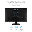 ASUS 27” 1080P Monitor (VA27DCP) - Full HD, IPS, 75Hz, USB-C 65W Power Delivery, Speakers, Adaptive-Sync/FreeSync, Eye Care, Low Blue Light, Flicker Free, VESA Mountable, Frameless, HDMI