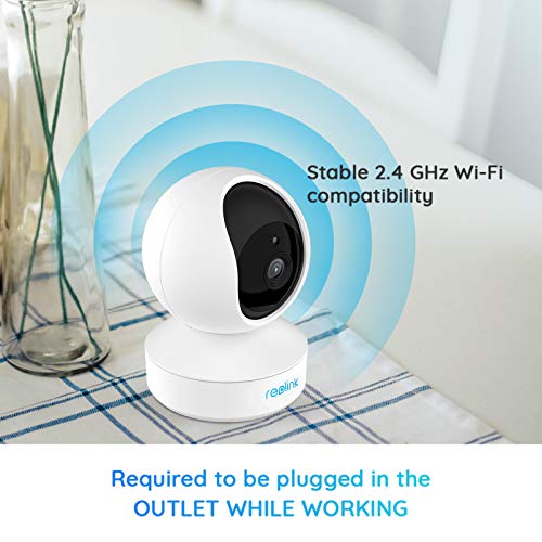 Wireless Security Camera, REOLINK E1 3MP HD Plug-in Indoor WiFi Camera for Home Security/Baby Monitor/ Pets, Encrypted Free Cloud Storage, Pan Tilt, Night Vision, Works with Alexa/Google Assistant