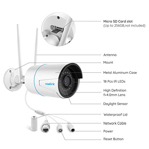 Reolink Outdoor Security Camera, 5MP HD Dual Band WiFi Camera for Home Security - 2.4Ghz/5Ghz, Smart Person/Vehicle Alerts, Motion Detection, Night Vision, IP66 Waterproof, RLC-510WA