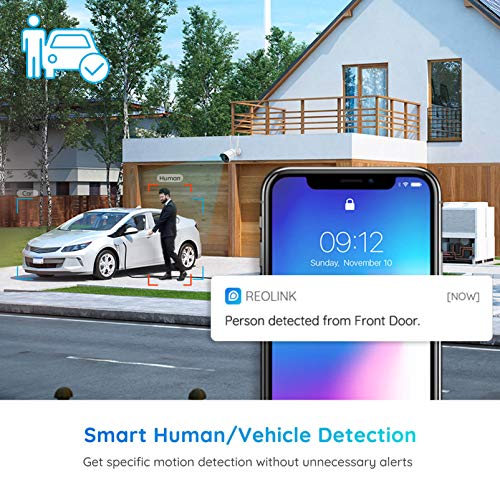 Reolink Outdoor Security Camera, 5MP HD Dual Band WiFi Camera for Home Security - 2.4Ghz/5Ghz, Smart Person/Vehicle Alerts, Motion Detection, Night Vision, IP66 Waterproof, RLC-510WA