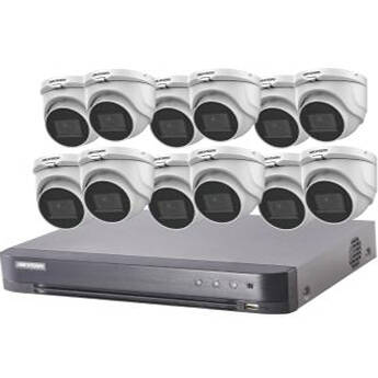 Hikvision T7216U4TA12 TurboHD 16-Channel DVR with 4TB HDD & 12 5MP Turret Cameras Kit